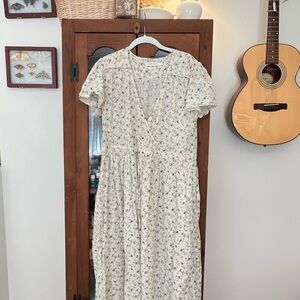 Christy Dawn Cream and Blue Floral Midi Dress